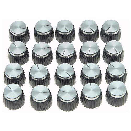 20pcs Ampli Guitare Amplificateur Push On Fit Boutons Cap En Aluminium Top Fits 6mm Diamètre Pots Pour Amplificateurs