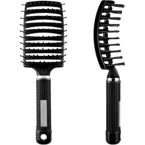 Brosse À Cheveux Femmes / Hommes, Brosse À Évent Incurvée Et Démêlant Les Cheveux Peigne À Cheveux De Massage Doux, Brosse À Cheveux Bouclés À Brushing, Appareils De Coiffure Professionnels Pour 