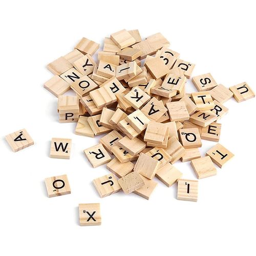 Scrabble Lettres En bois Tuiles de Scrabble 200 X Briques de Scrabble Alphabet Jeu de société