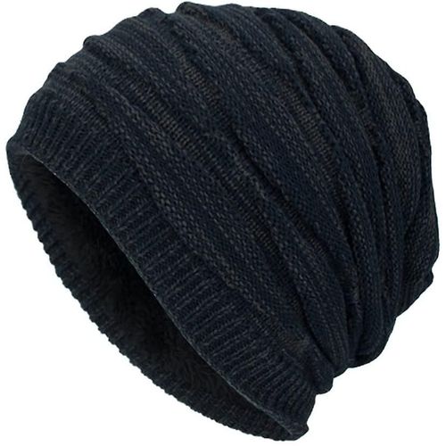 Bonnet D¿Hiver Hommes Tricot Chaud Long Slouch Skull Cap Thermique Avec Molleton Doux
