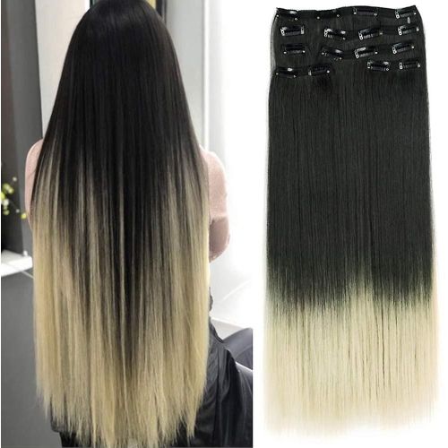 22 « 7 Pcs 16 Clips Extensions De Cheveux Synthétiques Long Ondulé Bouclé Droit Tête Complète 