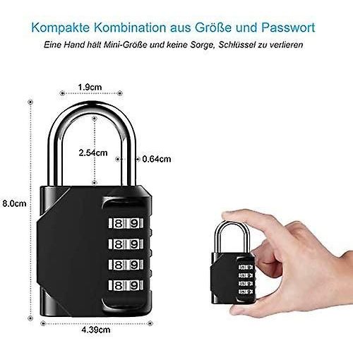 Serrure à combinaison à combinaison à 2 paquets, cadenas antirouille à 4 chiffres résistant aux intempéries