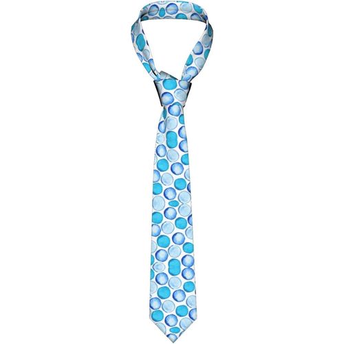 Cravate Skinny Bulles Bleues Géométriques - Choix Élégant Pour Les Garçons D¿Honneur