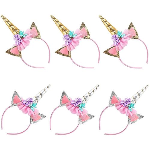 Bandeau Licorne Cadeaux Licorne Pour Filles, 6 Pack Unicorn Horn Headband Unicorn Unicorn