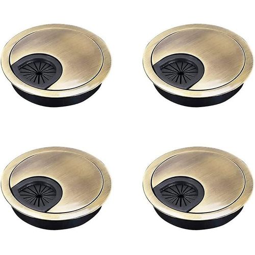 4 Pcs Acsergery Bronze Ordinateur Grommet Câble Métallique Grommet Ordinateur Bureau Câble Trou Couvercle Cadeau