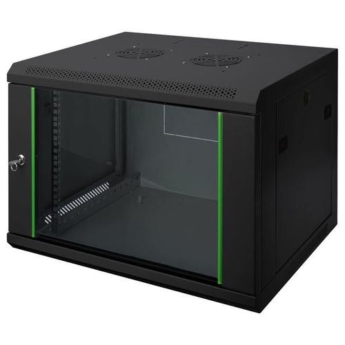 DIGITUS Dynamic Basic DN-19 16-U-EC-SW - Rack armoire - montable sur mur - RAL 9005, noir - 12U - 19