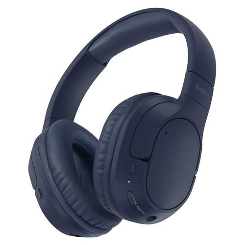 Belkin SoundForm Surround - Écouteurs avec micro - circum-aural - Bluetooth - sans fil, filaire - USB-C, jack 3,5mm - bleu