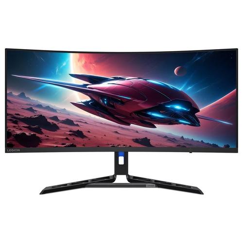 Lenovo Legion R34w-30 - Écran LED - jeux - incurvé - 34" - 3440 x 1440 @ 180 Hz - VA - 350 cd/m² - 3000:1 - HDR10 - 0.5 ms - 2xHDMI, DisplayPort - haut-parleurs - noir corbeau