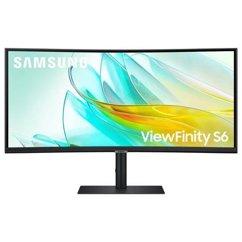 Samsung ViewFinity S6 S34C652UAU - S65UC Series - écran LED - incurvé - 34" - 3440 x 1440 UWQHD @ 100 Hz - VA - 350 cd/m² - 3000:1 - HDR10 - 5 ms - HDMI, DisplayPort, USB-C - haut-parleurs - noir