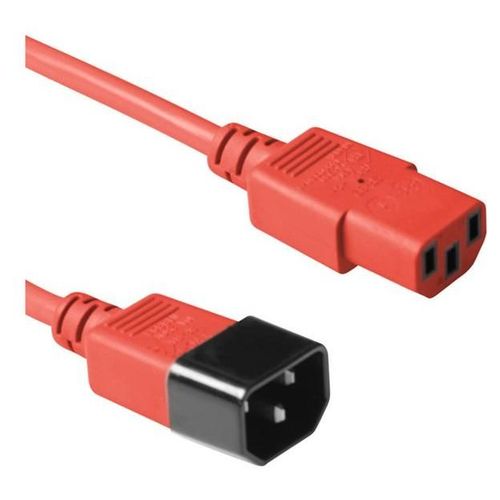 ACT - Câble d'alimentation - power IEC 60320 C13 pour IEC 60320 C14 - 250 V - 10 A - 1.2 m - pantone 1797C, rouge