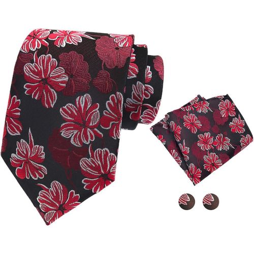 Cravates De Mariage En Soie Ensemble 3.15 Cravate, Mouchoir De Poche Et Boutons De Manchette