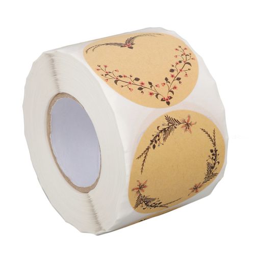 Lot De 500 Étiquettes Autocollantes Rondes En Papier Kraft