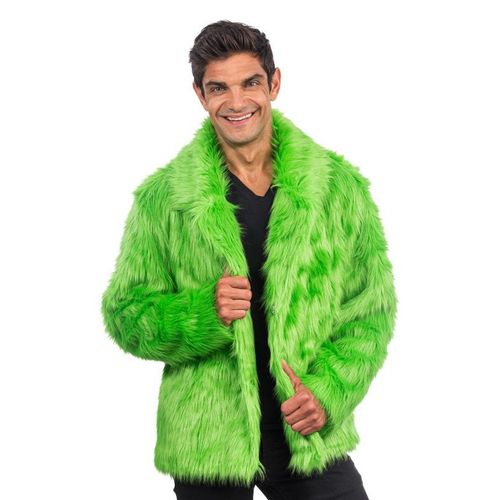 Manteau En Fausse Fourrure Verte Adulte - Taille: M