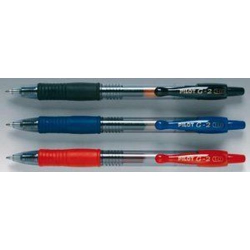 Pilot G2 Stylo À Bille Pointe Large Rétractable Encre Gel Noire Corps Plastique Avec Grip Caoutchouc Lot De 12