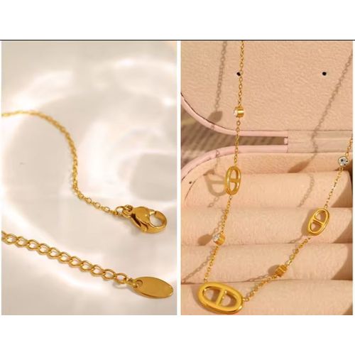 Collier En Acier Inoxydable Bijoux Pour Femmes Couleur Or