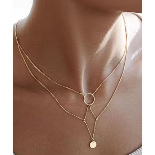 Collier En Acier Inoxydable Pour Femmes Couleur Or