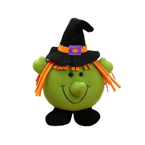 Halloween Décorations Festival des fantômes Sorcière Citrouille Poupée Pendentif Bar Centre Commercial Cadeau pour enfants Tohalloween Décorations (1pcs, Vert)