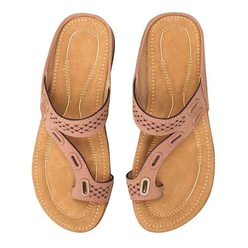 Femmes Été Orthopédique Pantoufles Plage Sandale Un Orteil Plat Toboggans Chaussures