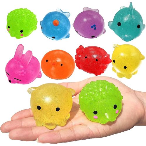 8 Pièces Jumbo Glitter Mochi Squishy Toy Squishy Animals Stress Reliever Kids Party Favors