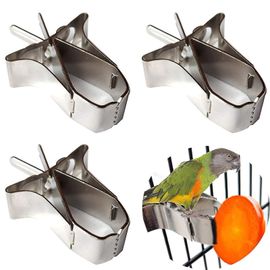 Perroquet Mangeoire À Oiseaux, 3 Pcs Acier Inoxydable Porte-Fruits À Oiseaux Cage À Oiseaux Mangeoire À Oiseaux Mangeoire À Légumes Petits Animaux Clips À Oiseaux Porte-Légumes À Oiseaux