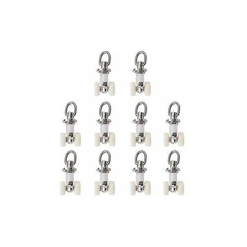 10 Pièces En Alliage D¿Aluminium Rouleau En Plastique Double Rideau Piste Planeur Rail Rollers