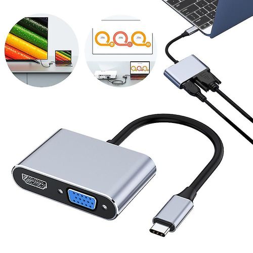 Usb Type C Vers 4k Hdmi Vga Adaptateur Usb C Vers Hdmi Convertisseurs 1080p Vga Multiport Adaptateurs