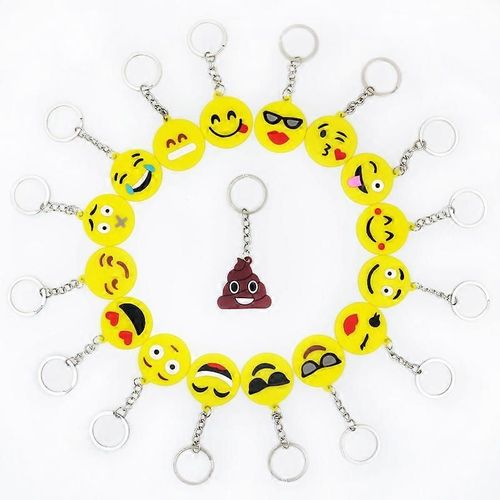 18 Pièces Smiley Porte-Clé, Porte-Clés Anneaux, Emoji Porte-Clé, Émoticône Porte-Clé, Mini Porte-Clé Pour Enfants, Smileys Porte-Clé, Porte-Clé Ensemble, Porte-Clé Emoji
