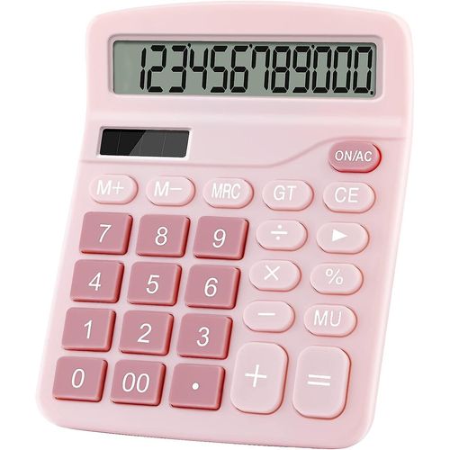 Calculatrice de bureau 12 chiffres (rose) (1pcs)