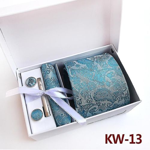 Cravate En Soie Pour Homme Et Poche Carrée Tissée Cravate Formelle Bouton De Manchette Ensemble Cravates Solides