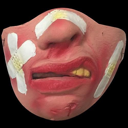Halloween Latex Masques Drôle Latex Nouveauté Creepy Masquerade Masque Demi-Masques Visage Accessoire1pcs-Rose