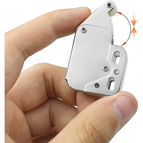 Mini verrouillage automatique à ressort avec vis pour presse pour ouvrir les portes de placard (6pcs, argent)