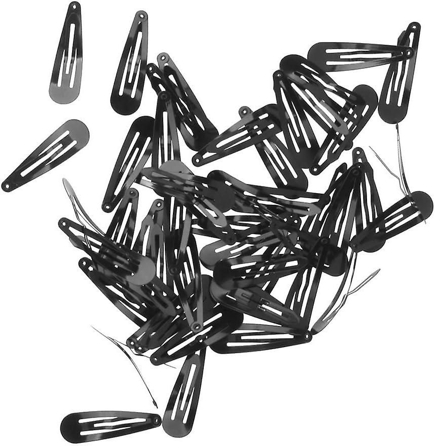 Hair Clip Basic Quick Hair Clip Pack Receipt Metal Hair Clips Simple Hair Barrettes Pour Femmes Filles Enfants 2 Pouces / 50 Mm (Noir)100pcs