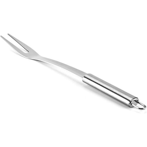Fourchette à découper Fourche à viande pour barbecue en acier inoxydable - Outils de cuisine de camp (argent) (1pcs)