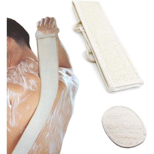 Exfoliant Loofah Back Scrubber & Loofah Pad Matériaux Végétaux Naturels Bain Loofa Éponge Pour Douche Spa Pour Hommes Et Femmes2pcs 