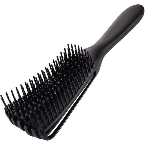 Brosse À Cheveux Démêlante Pour Afro, Bobine, Cheveux Bouclés Brosse À Pagaie Pour Hommes Femmes Humides Cheveux Secs Épais (Noir) (1pcs) 