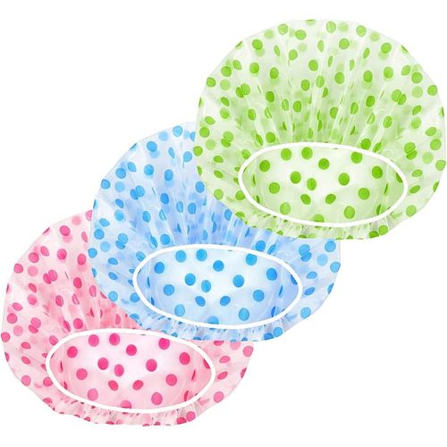 Bonnets De Douche Pour Femmes Hommes Réutilisable Chapeau De Douche Bonnets De Bain Avec Bande Élastique Imperméable À L¿Eau Bonnets De Douche Pour Femmes Cheveux Longs (3 Pcs)3color) 