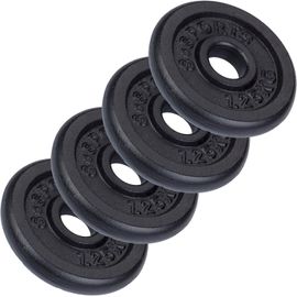Scsports® Disques De Poids - Set 5 Kg (4x1,25 Kg), 30/31 Mm, Fonte, Noir - Plaques D'haltères, Équipement Gym, Musculation