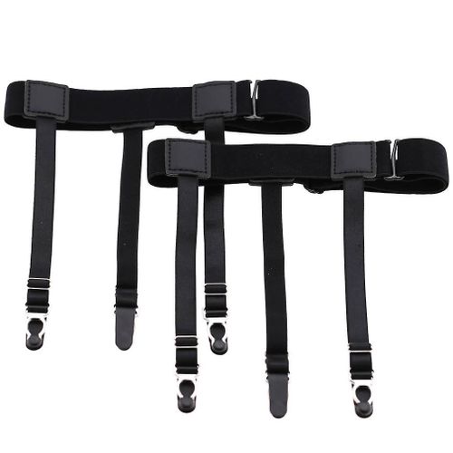 Chemise Sta, Porte-Jarretières De Chemise Gardiens De Ceinture Pour Homme, Bretelles De Chemise Tuckers Avec Clips Antidérapants Robustes2pcs, Noir)