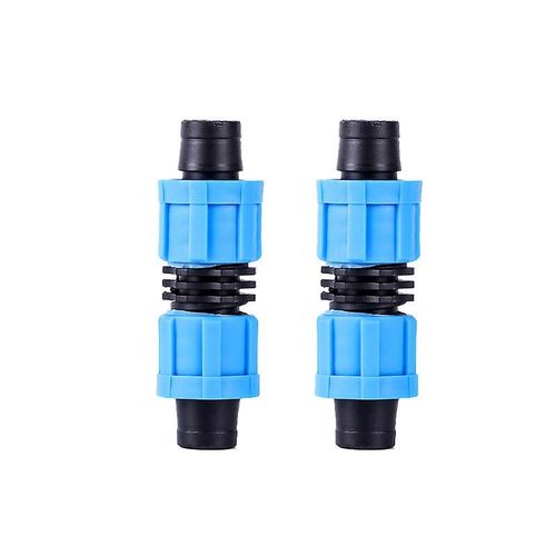 Tuyau Connecteurs droits Goutte à goutte Ruban d¿irrigation Connecteur Verrouiller Écrou Jardin Arrosage Joints de tuyau souples2pcsblue