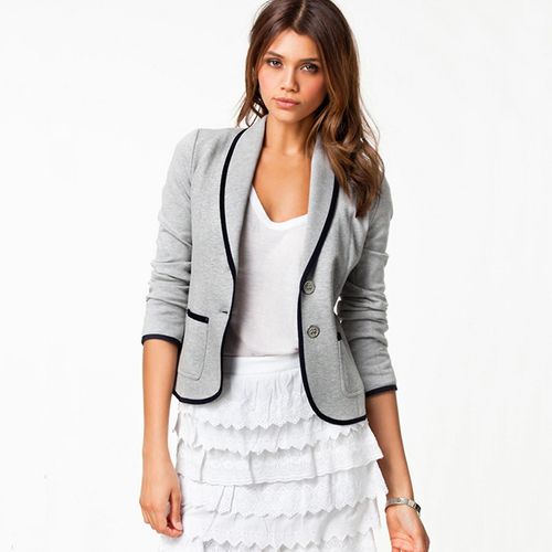 Femme Short Blazer Suit Veste Formelle Travail Cardigan Manteau