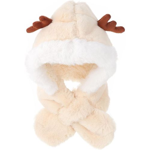 Chapeaux Pour Enfants Chauffe-Cou Bois Épaissi Chapeaux Pour Enfants Chapeaux En Peluche Pour Enfants (Beige) (1pcs)
