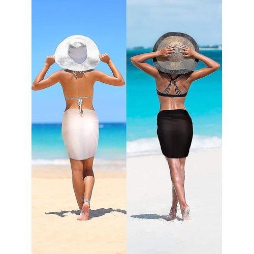2 Pièces Sarong Coverups Pour Femmes, Maillot De Bain Wrap Maillot De Bain Jupe Beach Bikini Cover Maillot De Bain Chiffon