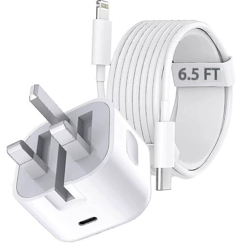 Iphone 20w Chargeur Rapide Plug Et Câble 6.5ft Avec Usb C À Câble Lightning Pour Iphone 13 Pro Max