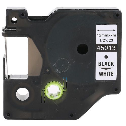 Ruban D¿Étiquette Laminé Label Maker Color Tape Noir Sur Blanc 12mm Pour Dymo Lm-160/280