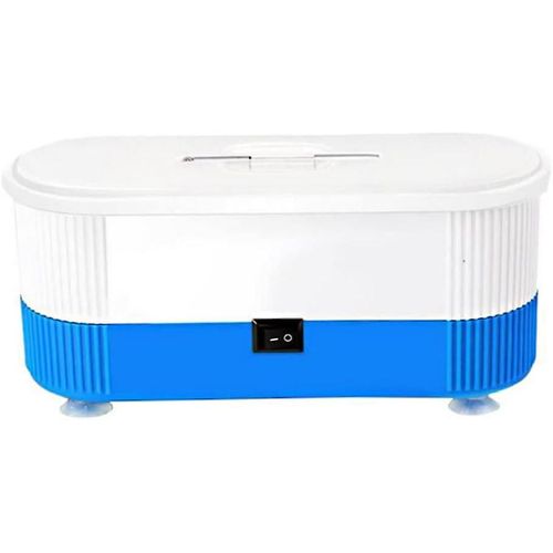 Nettoyeur à ultrasons Nettoyeur de lunettes portables Mini machine à récurer pour lunettes Bijoux Montres à lunettes (bleu) (1pc)