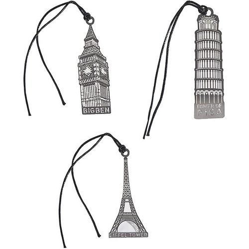 Rétro Tour Eiffel Métal Signet Lecture Marquage Signets Créatifs Pour Lecteur, Femme Et Enfants (Argent 3pcs)