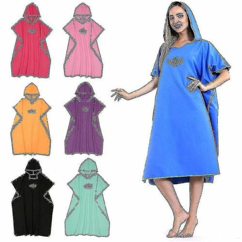 Serviette De Plage Poncho Bain À Capuche Sèche Rapide Peignoir Serviette De Bain