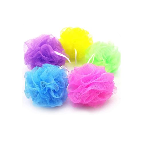 5 Pcs Mesh Pouf Éponge De Bain, Éponge De Bain Douche Loofahs Balls, Mesh Loofah Corps Exfoliant Douche Boule Couleur Aléatoire 