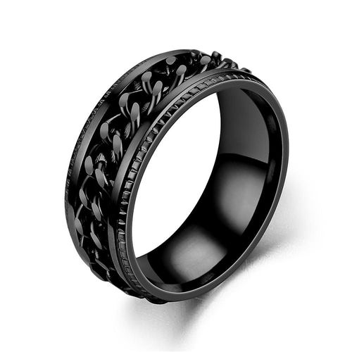Bagues Pour Hommes En Acier Titane Bagues Pour Hommes Bague À Chaîne Torsadée Bague Spinner Bague Ouvre-Bière Bague Spinner Chaîne Bague Bague Rotative Vintage Bague Noire Homme (1