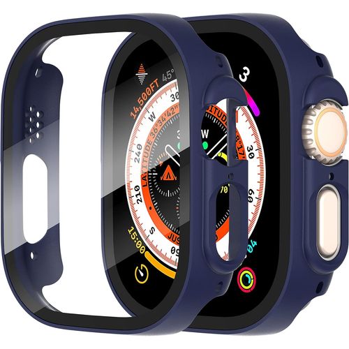 2 Pièces Coque Pour Apple Watch Ultra/Ultra 2 49mm Protection Écran,Dur Pc Matériel Coque,Ultra Mince Verre Trempé Écran Case Pour Iwatch Ultra/Ultra 2 49mm